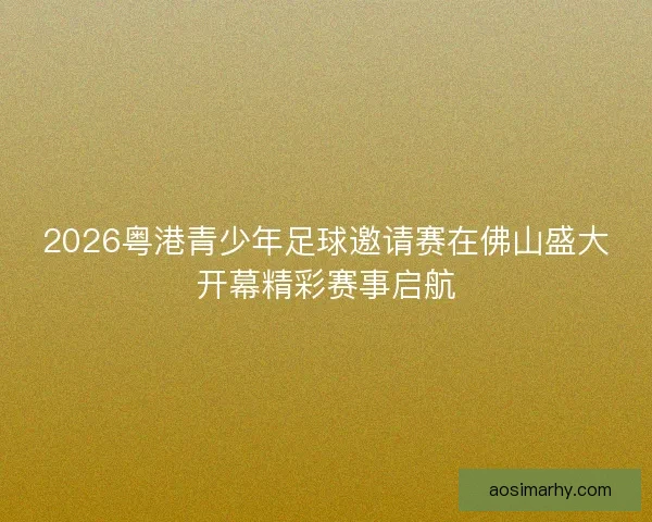 2026粤港青少年足球邀请赛在佛山盛大开幕精彩赛事启航