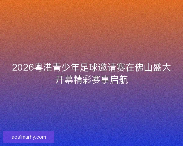 2026粤港青少年足球邀请赛在佛山盛大开幕精彩赛事启航